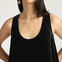 REMY TOP IN SMOOTH VELVET - BLACK