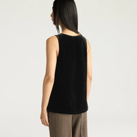REMY TOP IN SMOOTH VELVET - BLACK
