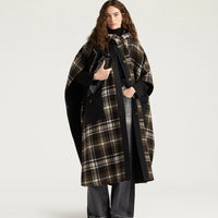 DICKENS COAT IN DOUBLE-FACE WOOL - GREEN MULTICOLOR