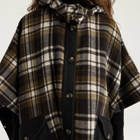 DICKENS COAT IN DOUBLE-FACE WOOL - GREEN MULTICOLOR