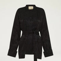 STOWE JACKET IN JACQUARD CUPRO - BLACK