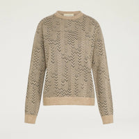 SAGE SWEATER IN JACQUARD - GREEN/BEIGE