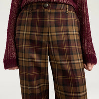 MILTON PANTS IN WOOL TWILL - BURGUNDY MULTICOLOR