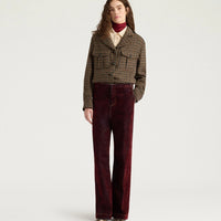 EDIMBURGO PANTS IN STRETCH FLOCKED DENIM - WINE RED