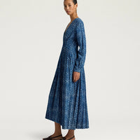 JUREMA DRESS IN INDIGO PRINTED VOILE
