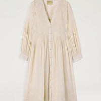 ELPASO BIS DRESS IN EMBROIDERED VOILE - BEIGE