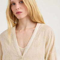 ELPASO BIS DRESS IN EMBROIDERED VOILE - BEIGE