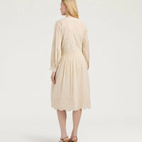 ELPASO BIS DRESS IN EMBROIDERED VOILE - BEIGE