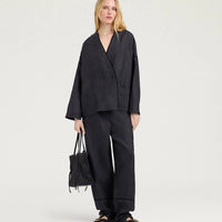 ASTRE JACKET IN LINEN - CHARCOAL GRAY