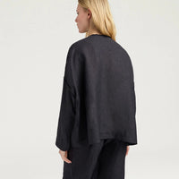 ASTRE JACKET IN LINEN - CHARCOAL GRAY