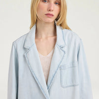 NAYA JACKET IN BLEACHED DENIM - SKY BLUE