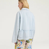 NAYA JACKET IN BLEACHED DENIM - SKY BLUE
