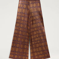 ANSELMO PANTS IN PRINTED LUREX - BURNT/PURPLE
