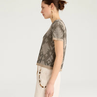 BRUMA T-SHIRT IN JACQUARD - GREEN MULTICOLOR