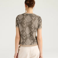 BRUMA T-SHIRT IN JACQUARD - GREEN MULTICOLOR