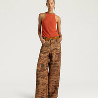 CARY TOP IN LINEN - ORANGE