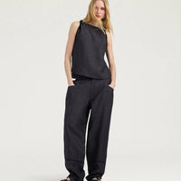 SILVERADO PANTS IN LINEN - CHARCOAL GRAY