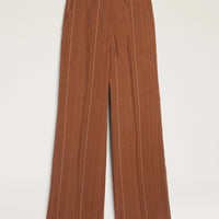ROMERO PANTS IN PINSTRIPE LINEN/VISCOSE - BURNT SIENA