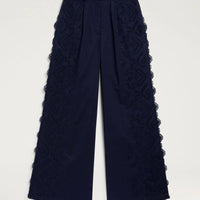 LIENZO PANTS IN BRODERIE ANGLAISE POPLIN - BLUE