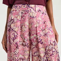ASPEN PANTS IN PRINTED HABUTAI - BEGONIA/PURPLE
