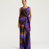 MARAJO PANTS IN ALL-OVER PRINTED SATIN