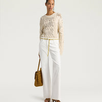 LUIS PANTS IN STRETCH ECRU DENIM - WHITE