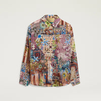 COLINAS SHIRT IN PRINTED HABUTAI - EARTH MULTICOLOR