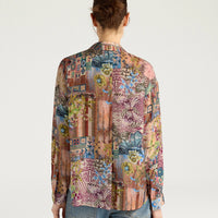 COLINAS SHIRT IN PRINTED HABUTAI - EARTH MULTICOLOR