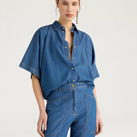 LILA SHIRT IN CHAMBRAY - BLUE