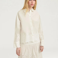 TALAVERA SHIRT IN BROIDERIE ANGLAISE POPLIN - CREAM