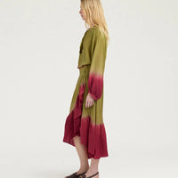 ISLETA SKIRT IN TIE-DYED HABUTAI - OIL/CYCLAMEN