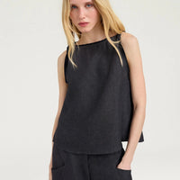 CAMARO TOP IN LINEN - CHARCOAL GRAY