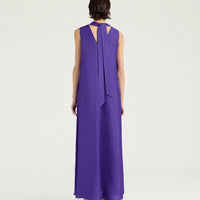 CUEVA DRESS IN PLAIN COLOUR HABUTAI - IRIS