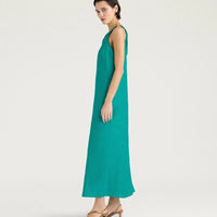XIMENA DRESS IN LINEN - EMERALD GREEN