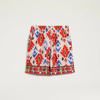 TUMBLE SHORTS IN PRINTED POPLIN - RED/BLUE MULTICOLOR