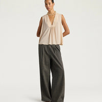 JUANA TOP IN PLAIN COLOUR ACETATE/SILK - CREAM