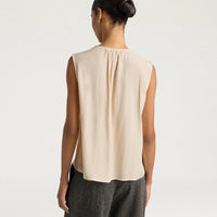 JUANA TOP IN PLAIN COLOUR ACETATE/SILK - CREAM