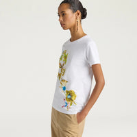 QUERENCIA T-SHIRT IN COTTON JERSEY - GREEN MULTICOLOR