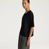 NOCHE T-SHIRT IN COTTON - BLACK