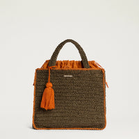 MOMONI MAGUEJ BAG IN PAPER RAFFIA - KAHKI