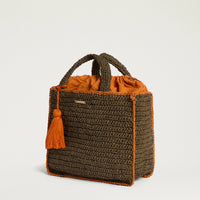 MOMONI MAGUEJ BAG IN PAPER RAFFIA - KAHKI