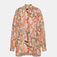 JURUA SHIRT IN PRINTED COTTON VOILE - MULTICOLOR MAGENTA