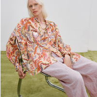 JURUA SHIRT IN PRINTED COTTON VOILE - MULTICOLOR MAGENTA