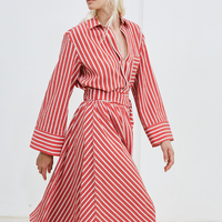 CAIANA SKIRT IN STRIPED COTTON AND SILK