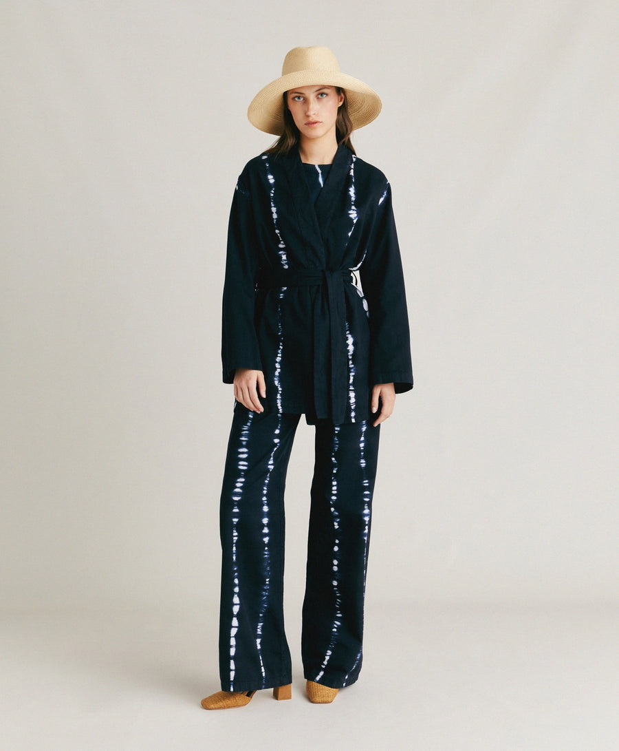 EUGENIE JACKET IN TIE&DYE GABARDINE - INK