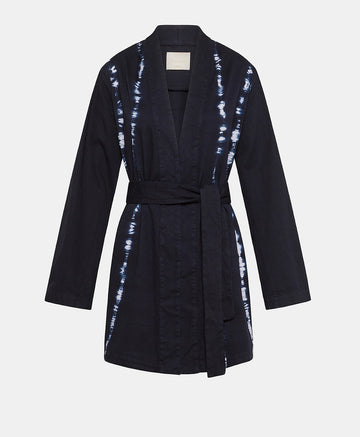 EUGENIE JACKET IN TIE&DYE GABARDINE - INK