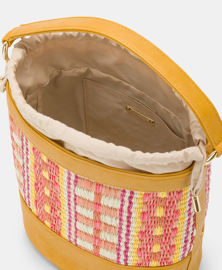 ANANAS BAG IN ECO-LEATHER AND RAFFIA