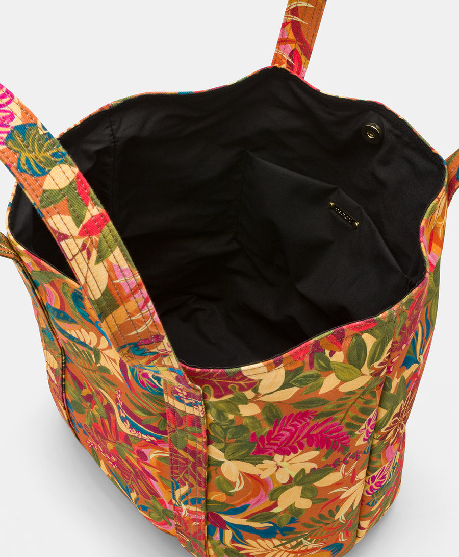 MAURITIA BAG IN PRINTED CANVAS - ARANCIO/MULTICOLOUR