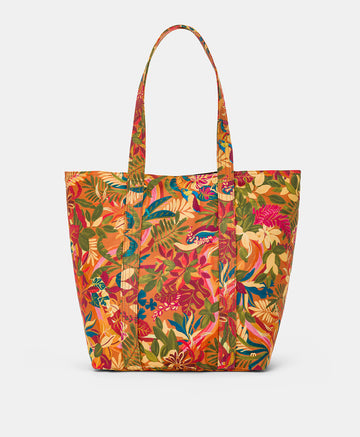 MAURITIA BAG IN PRINTED CANVAS - ARANCIO/MULTICOLOUR