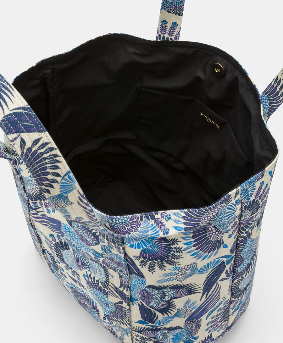 MAURITIA BAG IN PRINTED CANVAS - MULTICOLOUR AZZURO